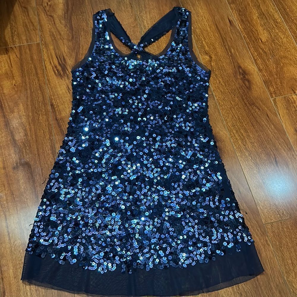 Navy sequins top